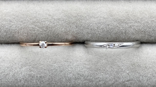 お買取りさせていただきましたk10・pt950の指輪